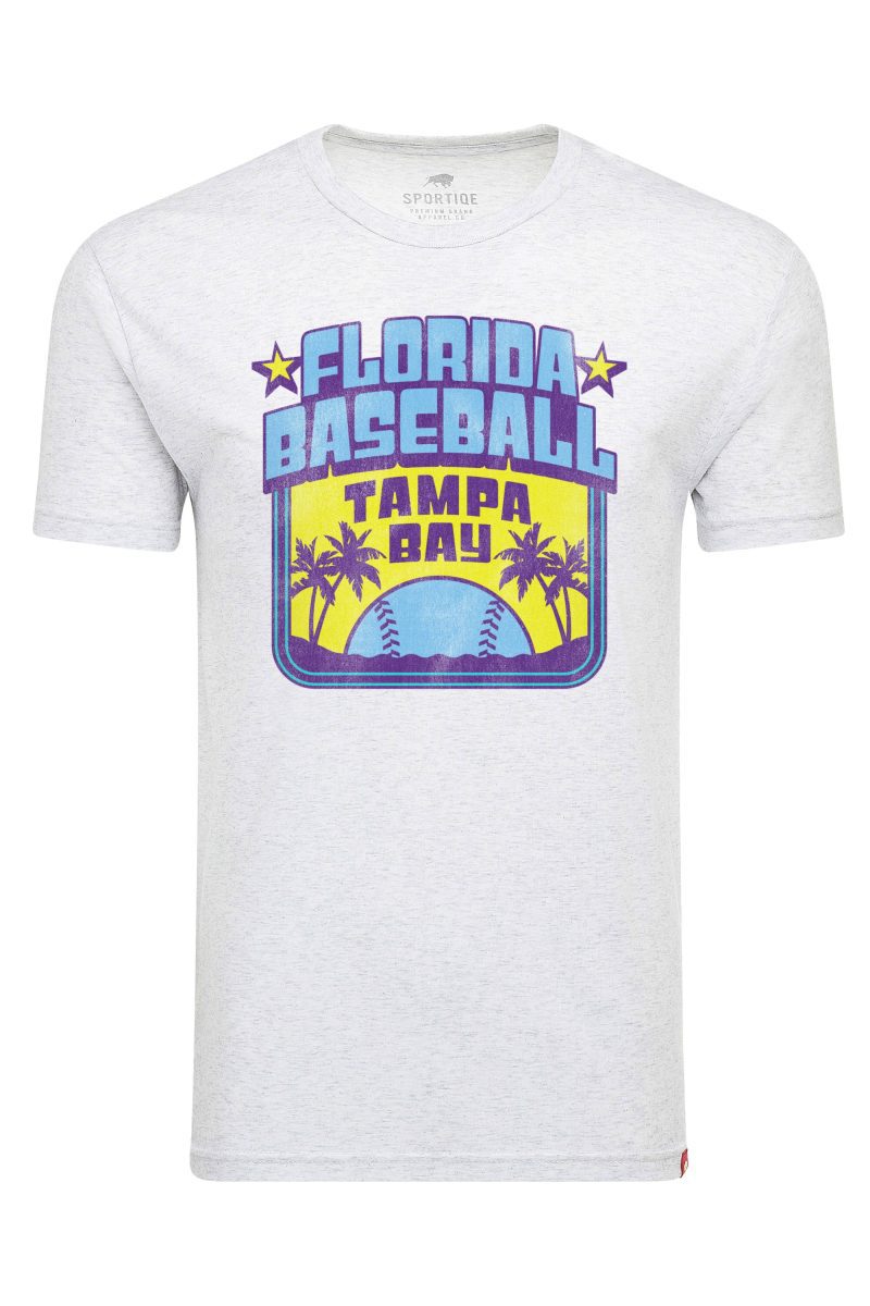 light grey tampa bay baseball sunset sportiqe t shirt the bay republic or team store of the tampa bay rays and rowdies 1