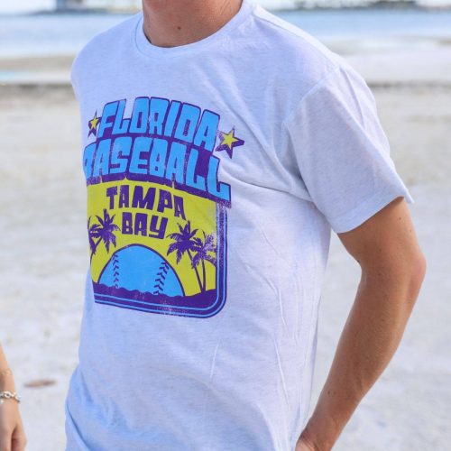 light grey tampa bay baseball sunset sportiqe t shirt the bay republic or team store of the tampa bay rays and rowdies 2