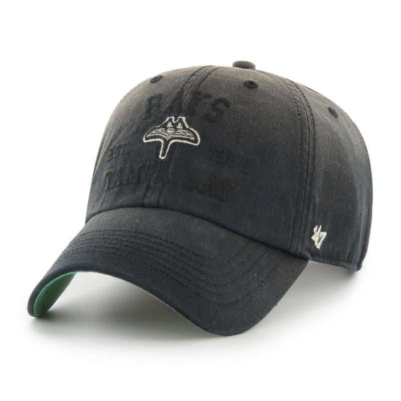 rays 47 brand black distressed city connect skyray clean up adjustable hat the bay republic or team store of the tampa bay rays and rowdies 1