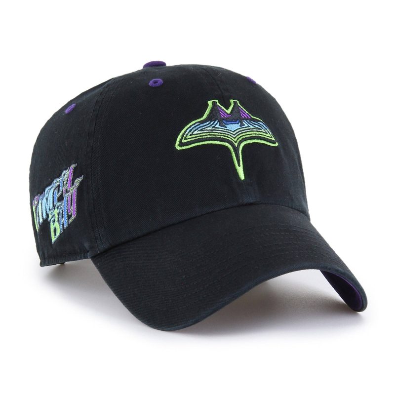 rays 47 brand black tampa bay skyray flames clean up adjustable hat the bay republic or team store of the tampa bay rays and rowdies 1