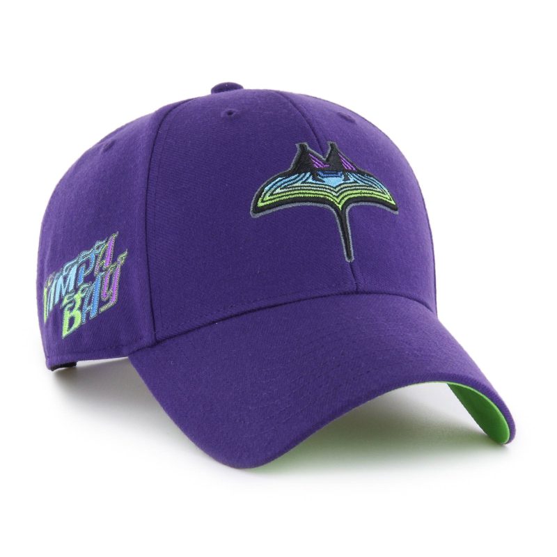 rays 47 brand purple city connect skyray flames mvp adjustable hat the bay republic or team store of the tampa bay rays and rowdies 1