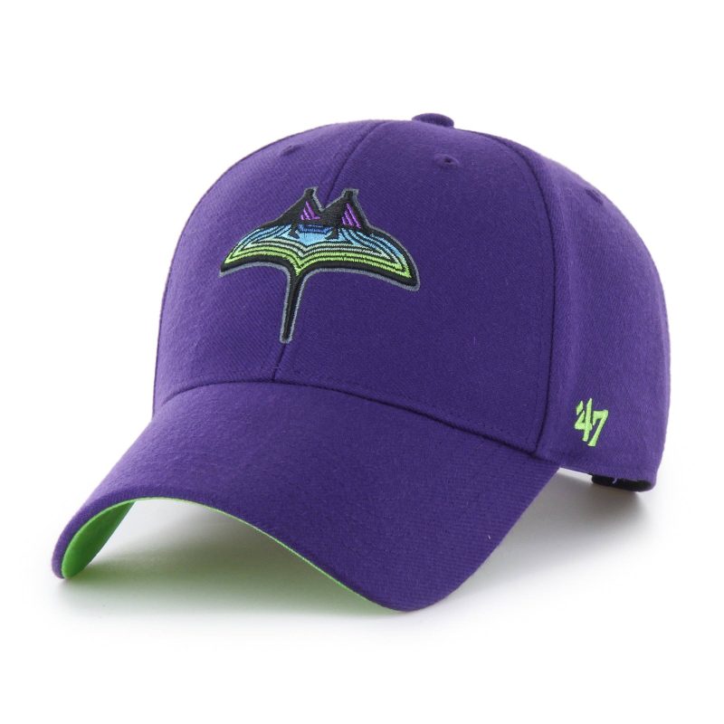 rays 47 brand purple city connect skyray flames mvp adjustable hat the bay republic or team store of the tampa bay rays and rowdies 2