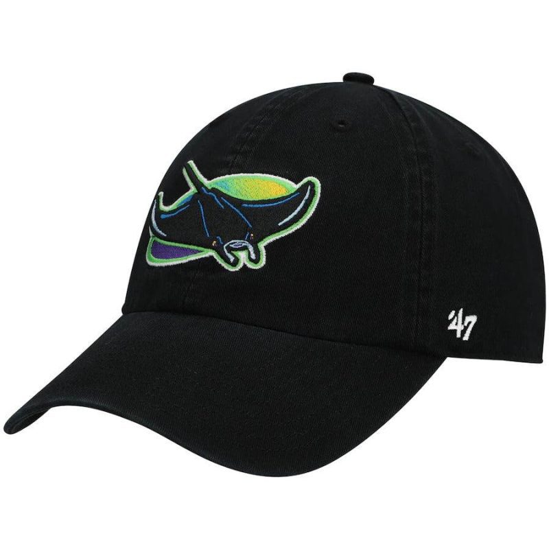 rays black 2000 devil rays logo clean up adjustable hat the bay republic or team store of the tampa bay rays and rowdies 1 27185709777059