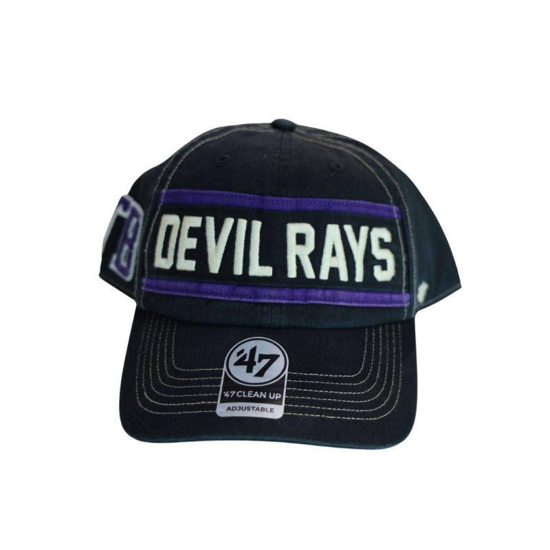 rays black devil rays chenille 47 brand clean up adjustable hat the bay republic or team store of the tampa bay rays and rowdies 3