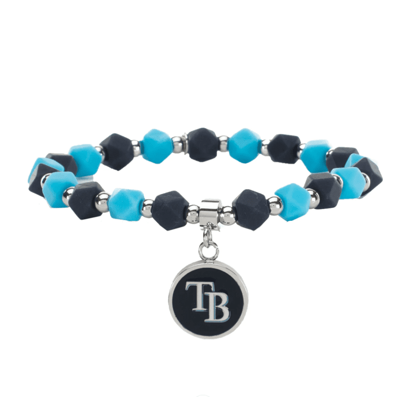 rays blue hexagon tb logo rustic cuff beaded bracelet the bay republic or team store of the tampa bay rays and rowdies