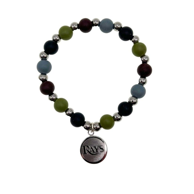 rays camo wordmark rustic cuff beaded bracelet the bay republic or team store of the tampa bay rays and rowdies