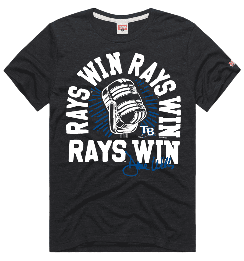 rays homage dark grey dave wills commemorative t shirt the bay republic or team store of the tampa bay rays and rowdies