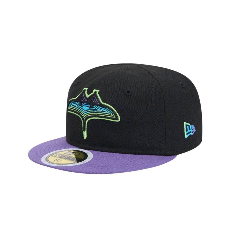 rays kids new era black purple city connect on field 59fifty fitted hat the bay republic or team store of the tampa bay rays and rowdies 1