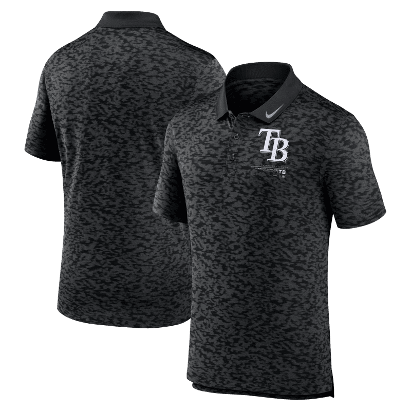 rays men s black grey tb next level nike dri fit polo shirt the bay republic or team store of the tampa bay rays and rowdies 1