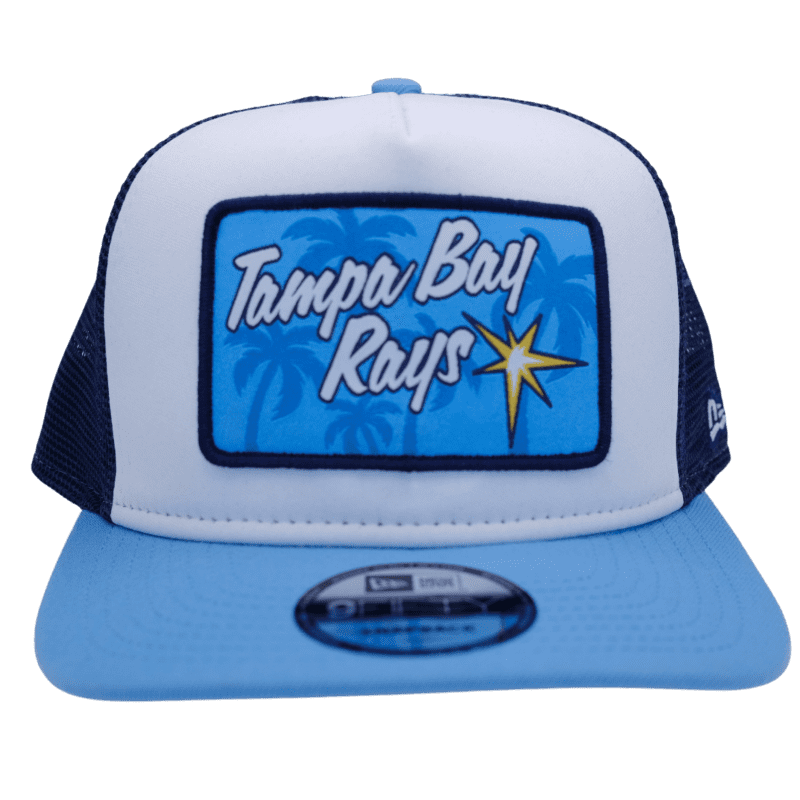 rays men s burst patch trucker 9fifty snapback the bay republic or team store of the tampa bay rays and rowdies