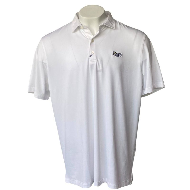 rays men s johnnie o white wordmark polo shirt the bay republic or team store of the tampa bay rays and rowdies 1