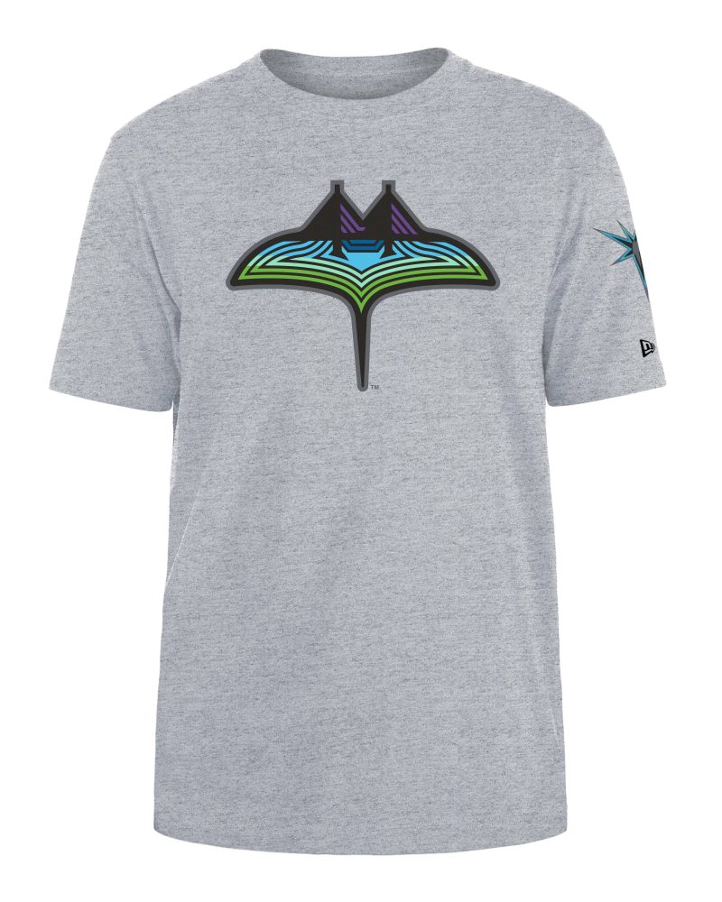 rays men s new era grey city connect skyray t shirt the bay republic or team store of the tampa bay rays and rowdies 1