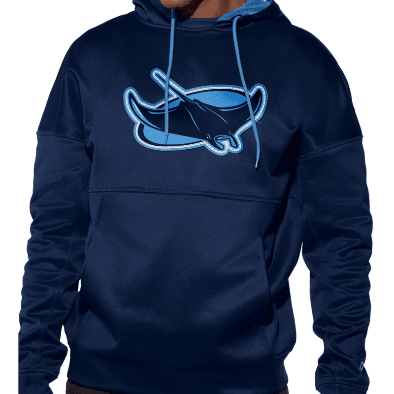 rays men s new era navy clubhouse alt hoodie the bay republic or team store of the tampa bay rays and rowdies