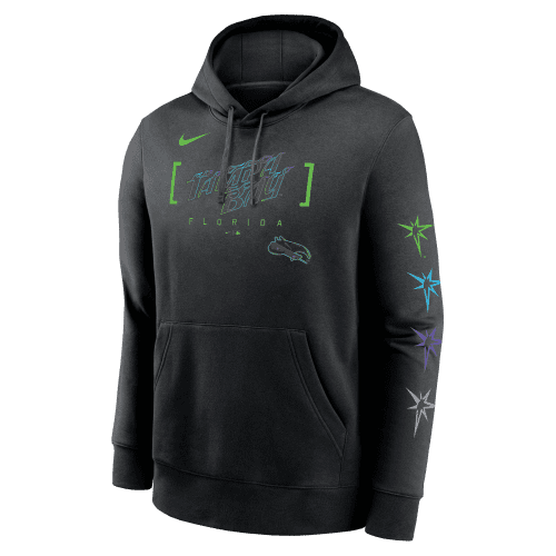 rays men s nike black city connect tampa bay florida burst sleeve fleece hoodie the bay republic or team store of the tampa bay rays and rowdies 2