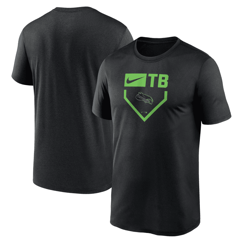 rays men s nike black city connect tb swoosh skateray base dri fit t shirt the bay republic or team store of the tampa bay rays and rowdies 1