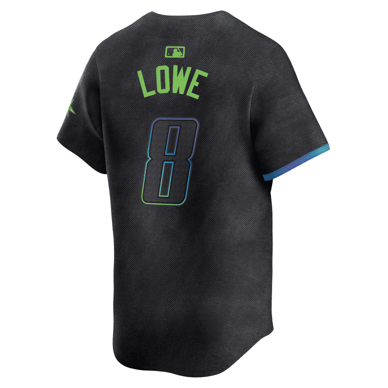 rays men s nike charcoal grey brandon lowe city connect limited replica jersey the bay republic or team store of the tampa bay rays and rowdies 2