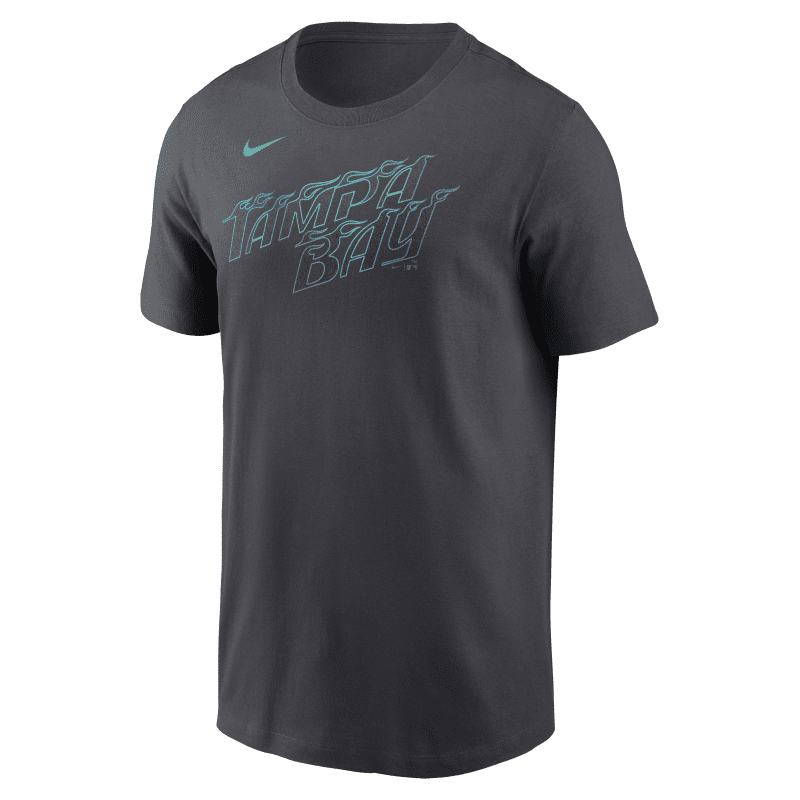 rays men s nike charcoal grey city connect brandon lowe player t shirt the bay republic or team store of the tampa bay rays and rowdies 3