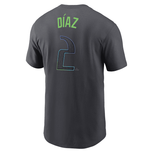 rays men s nike charcoal grey city connect yandy diaz player t shirt the bay republic or team store of the tampa bay rays and rowdies 2