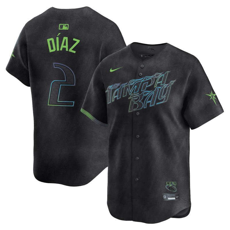 rays men s nike charcoal grey yandy diaz city connect limited replica jersey the bay republic or team store of the tampa bay rays and rowdies 1