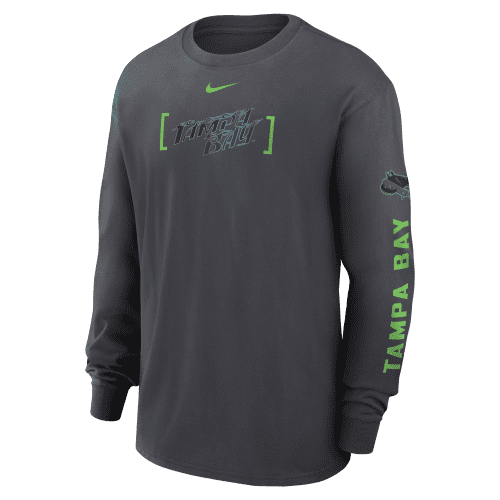 rays men s nike grey city connect tampa bay flames long sleeve t shirt the bay republic or team store of the tampa bay rays and rowdies 2