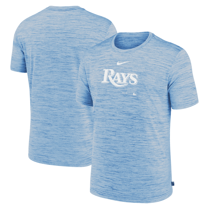 rays men s nike light blue 2024 authentic collection practice dri fit t shirt the bay republic or team store of the tampa bay rays and rowdies 1