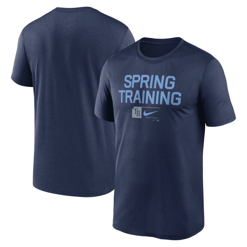 rays men s nike navy 2024 spring training dri fit t shirt the bay republic or team store of the tampa bay rays and rowdies 1