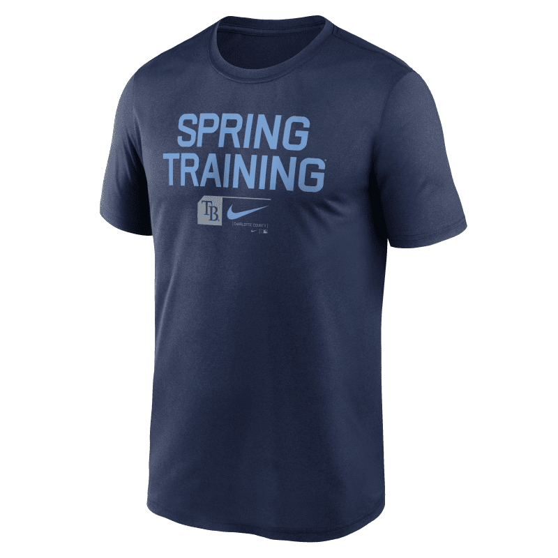 rays men s nike navy 2024 spring training dri fit t shirt the bay republic or team store of the tampa bay rays and rowdies 2