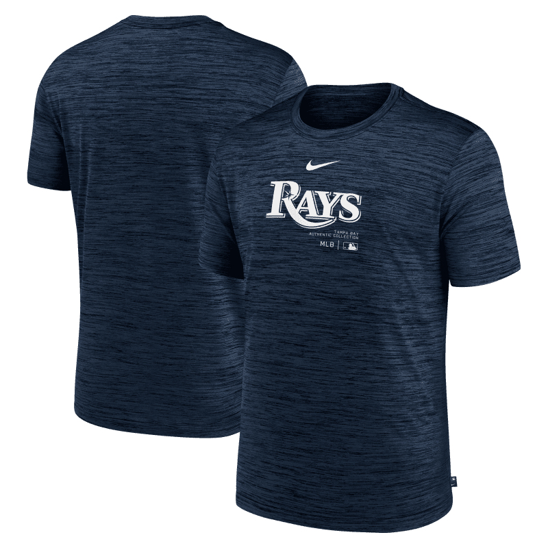 rays men s nike navy wordmark authentic collection practice dri fit t shirt the bay republic or team store of the tampa bay rays and rowdies 1