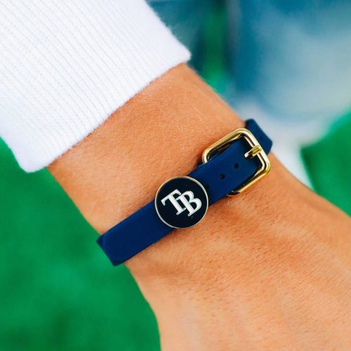 rays navy tb amanda silicone rustic cuff bracelet the bay republic or team store of the tampa bay rays and rowdies 2