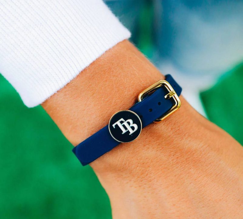 rays navy tb amanda silicone rustic cuff bracelet the bay republic or team store of the tampa bay rays and rowdies 2