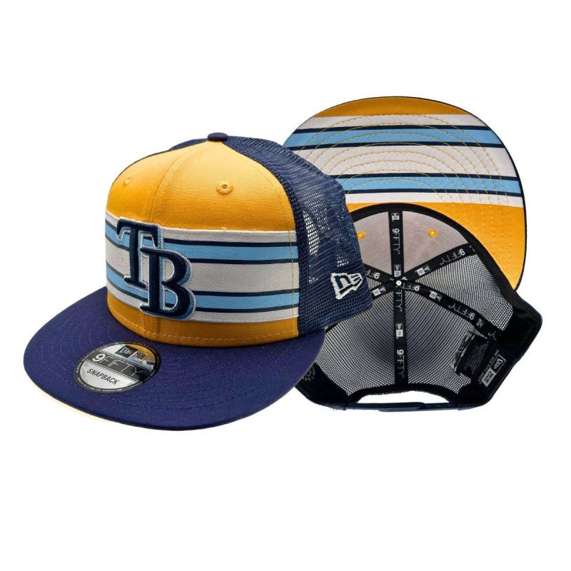 rays navygold tb stripes under visor 9fifty new era snapback hat the bay republic or team store of the tampa bay rays and rowdies 1