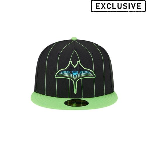 rays new era black and green pin stripes city connect skyray tampa bay 59fifty fitted hat the bay republic or team store of the tampa bay rays and rowdies 2