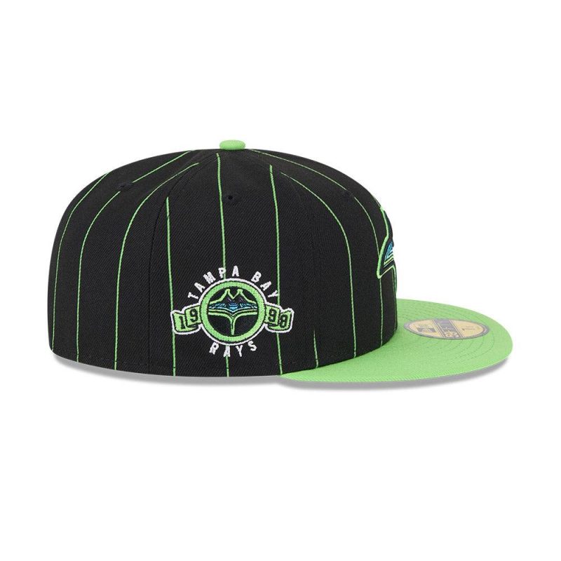 rays new era black and green pin stripes city connect skyray tampa bay 59fifty fitted hat the bay republic or team store of the tampa bay rays and rowdies 4