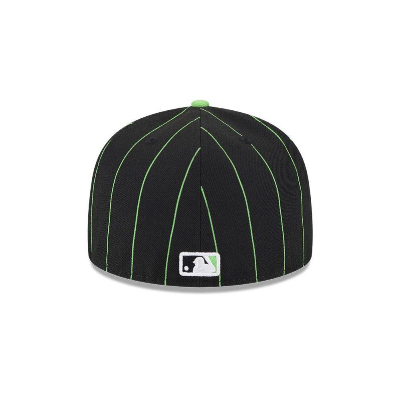 rays new era black and green pin stripes city connect skyray tampa bay 59fifty fitted hat the bay republic or team store of the tampa bay rays and rowdies 7