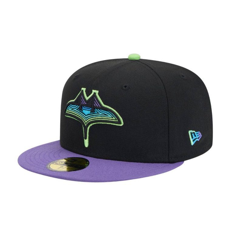 rays new era black purple city connect on field 59fifty fitted hat the bay republic or team store of the tampa bay rays and rowdies 1