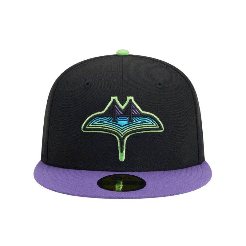 rays new era black purple city connect on field 59fifty fitted hat the bay republic or team store of the tampa bay rays and rowdies 3