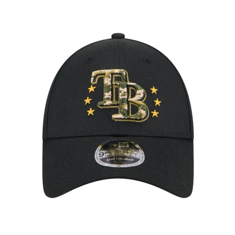 rays new era green 2024 armed forces 9forty stretch snap hat the bay republic or team store of the tampa bay rays and rowdies 3