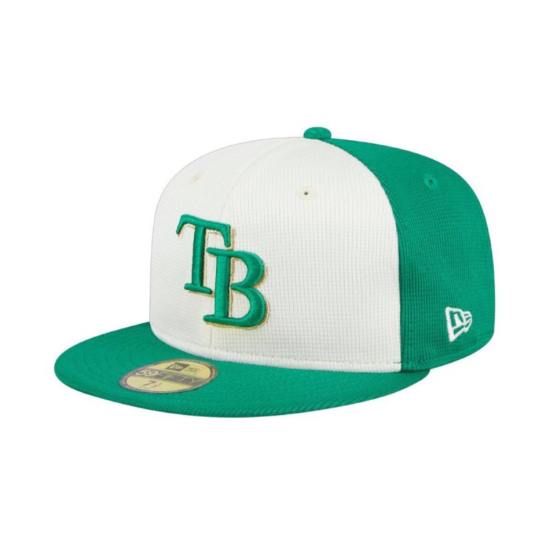 rays new era green white 2024 st patrick s day on field 59fifty fitted hat the bay republic or team store of the tampa bay rays and rowdies 1