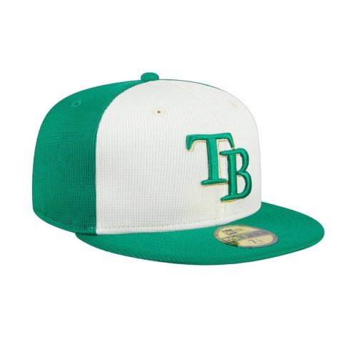 rays new era green white 2024 st patrick s day on field 59fifty fitted hat the bay republic or team store of the tampa bay rays and rowdies 2