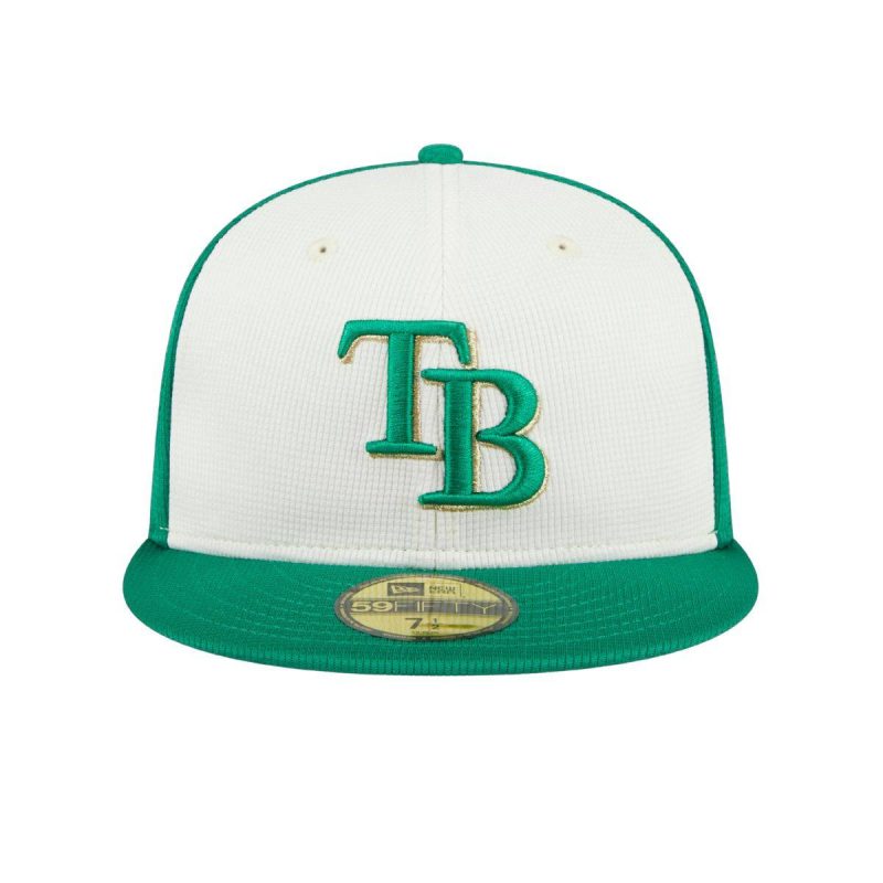 rays new era green white 2024 st patrick s day on field 59fifty fitted hat the bay republic or team store of the tampa bay rays and rowdies 3