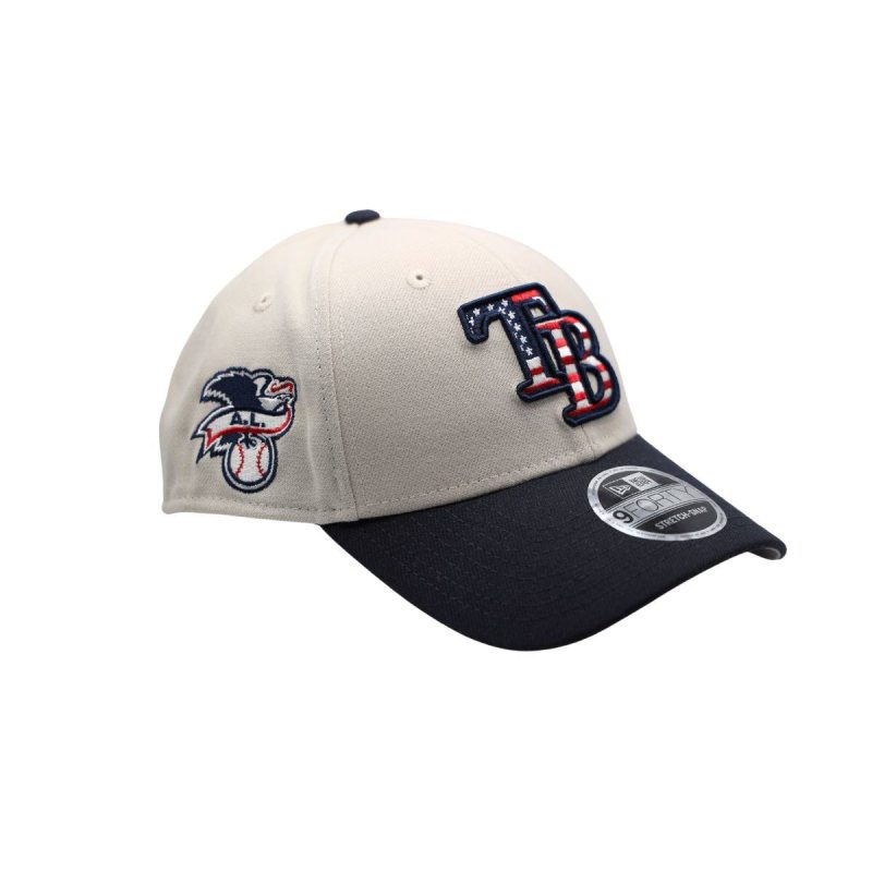 rays new era khaki navy tb 2024 july fourth 9forty adjustable hat the bay republic or team store of the tampa bay rays and rowdies