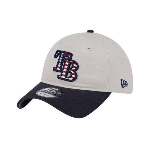 rays new era khaki navy tb 2024 july fourth 9twenty adjustable hat the bay republic or team store of the tampa bay rays and rowdies 2