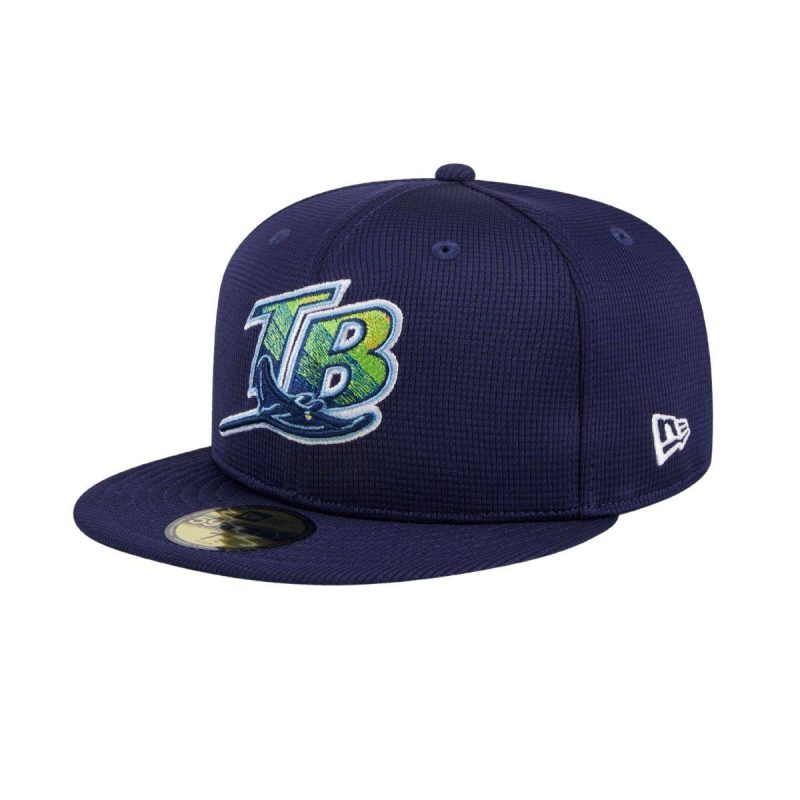 rays new era navy 2024 batting practice on field 59fifty fitted hat the bay republic or team store of the tampa bay rays and rowdies 1