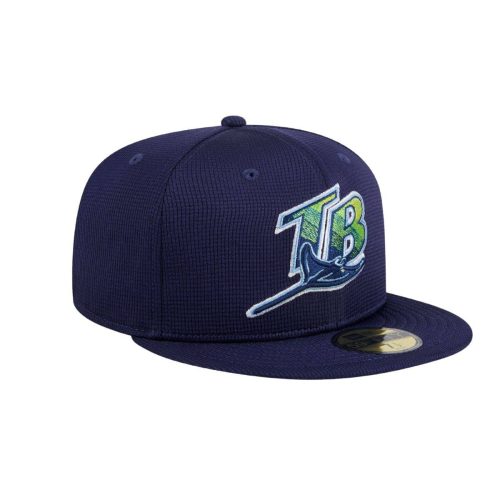 rays new era navy 2024 batting practice on field 59fifty fitted hat the bay republic or team store of the tampa bay rays and rowdies 2