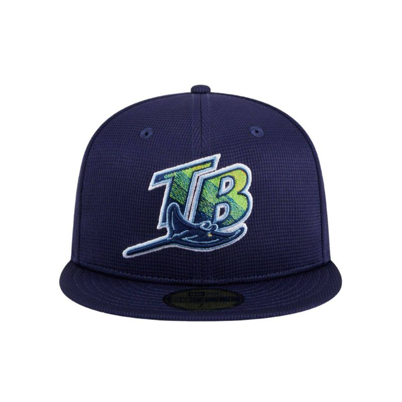 rays new era navy 2024 batting practice on field 59fifty fitted hat the bay republic or team store of the tampa bay rays and rowdies 3