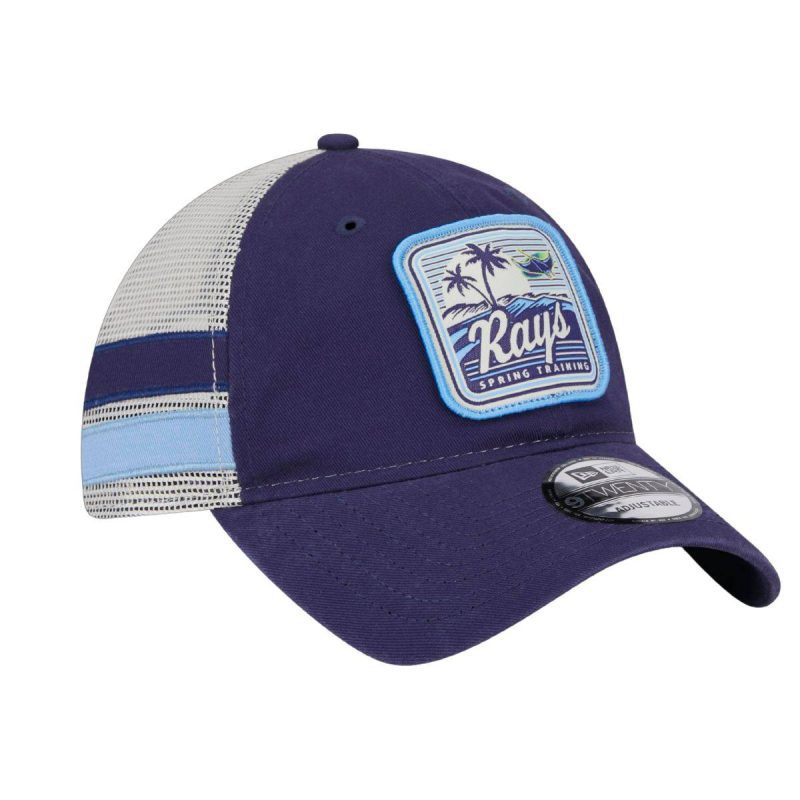 rays new era navy 2024 florida spring training patch 9twenty trucker hat the bay republic or team store of the tampa bay rays and rowdies 2