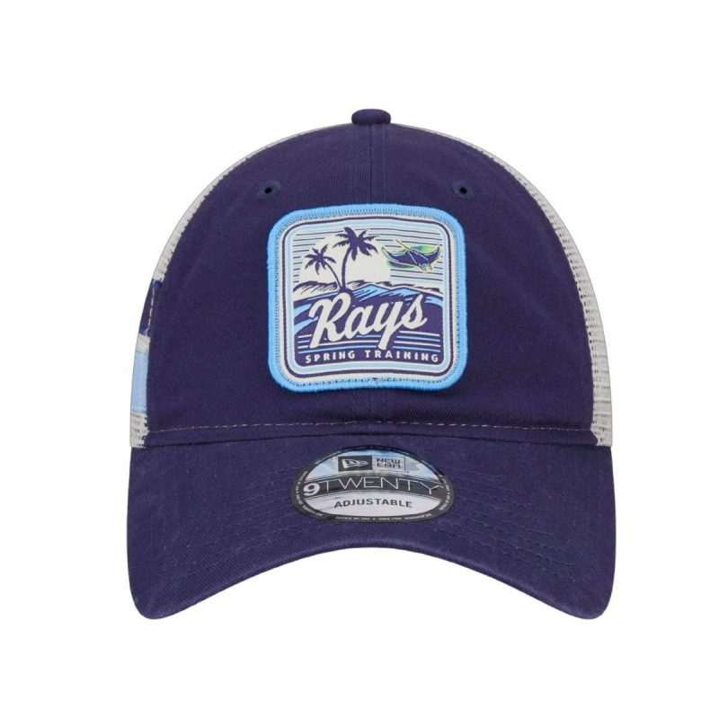 rays new era navy 2024 florida spring training patch 9twenty trucker hat the bay republic or team store of the tampa bay rays and rowdies 3