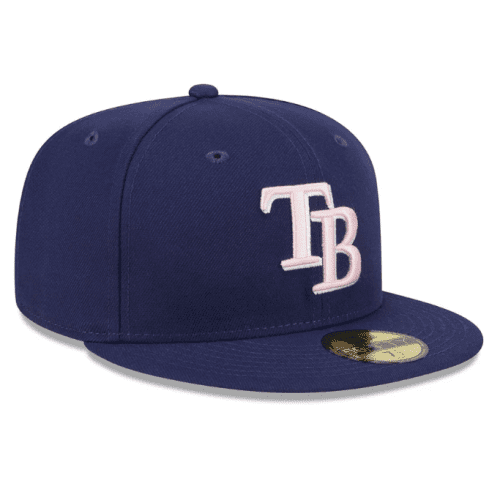 rays new era navy blue 2024 mother s day 59fifty fitted hat the bay republic or team store of the tampa bay rays and rowdies 3