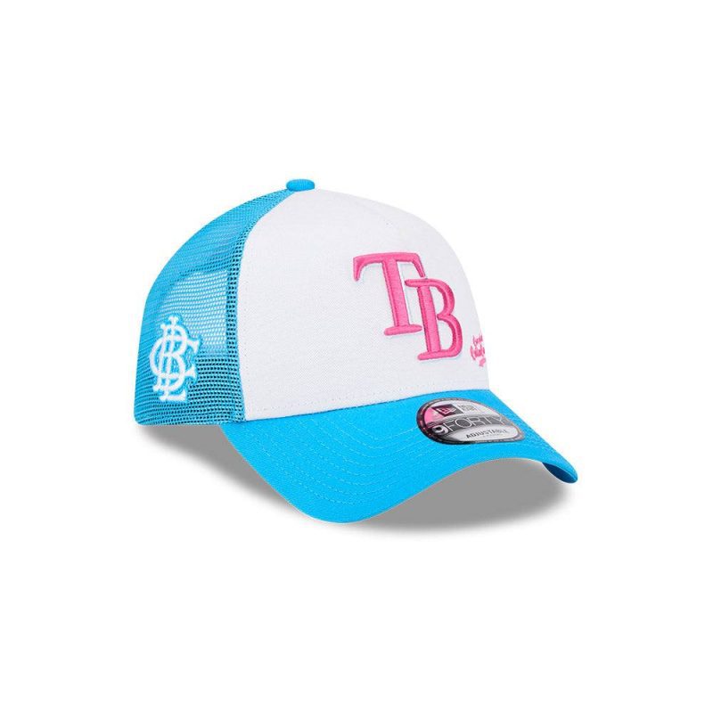 rays new era white blue big league chew cotton candy 9forty snapback trucker hat the bay republic or team store of the tampa bay rays and rowdies 2