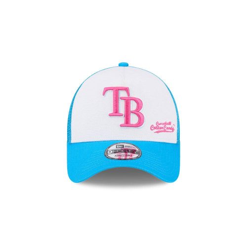 rays new era white blue big league chew cotton candy 9forty snapback trucker hat the bay republic or team store of the tampa bay rays and rowdies 3